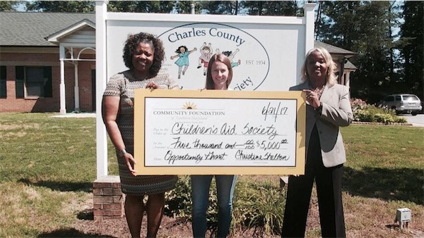 CFSOMD awards a 2017 Opportunity Grant to the Charles County Children's Aid Society.